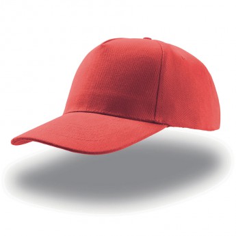 Бейсболка "LIBERTY FIVE", 5 клиньев,  застежка на липучке; красный; 100% хлопок; плотность 250 г/м2, с логотипом 