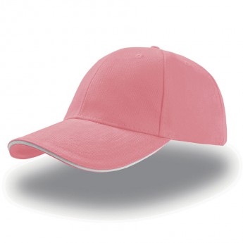 Бейсболка "LIBERTY SANDWICH", 6 клиньев, сэндвич,  застежка c металлической пряжкой; розовый; 100% х, с логотипом 