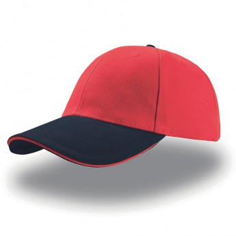 Бейсболка "LIBERTY SANDWICH", красный темно синим, 100% хлопок; 250г/м2, с логотипом 