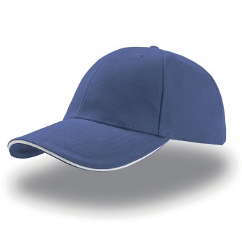 Бейсболка "LIBERTY SANDWICH", синий с белым; 100% хлопок; 250г/м2/, с логотипом 
