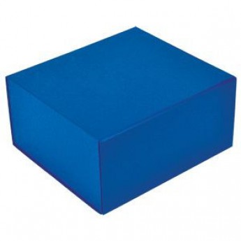 Купить Коробка  подарочная складная ,  синий, 22 x 20 x 11 cm,  кашированный картон,  тиснение, шелкография 