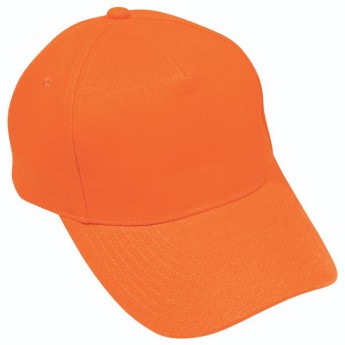 Бейсболка "Премиум", 5 клиньев, металлическая застежка; оранжевый; 100% хлопок; плотность 350 г/м2, с логотипом 