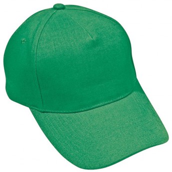Бейсболка "Премиум", 5 клиньев, металлическая застежка; ярко-зеленый; 100% хлопок; плотность 350 г/м, с логотипом 