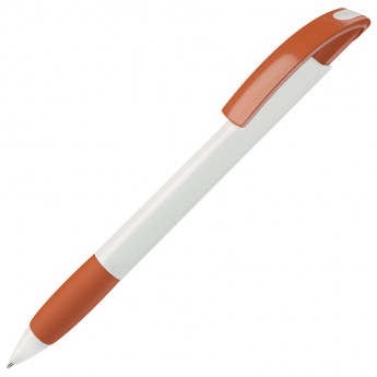 Купить NOVE, ручка шариковая с грипом, оранжевый/белый, пластик