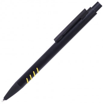 Купить TATTOO, ручка шариковая, черный с желтыми вставками grip, металл