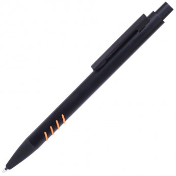 Купить TATTOO, ручка шариковая, черный с оранжевыми вставками grip, металл