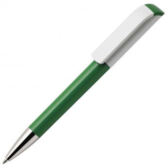 Купить Ручка шариковая TAG, зеленый корпус/белый клип, пластик