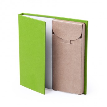 Купить Набор LUMAR: листы для записи (60шт) и цветные карандаши (6шт), зеленый, картон, дерево