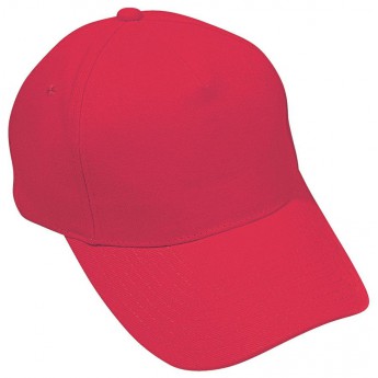 Бейсболка "Hit", 5 клиньев,  застежка на липучке; красный; 100% п/э; плотность 135 г/м2, с логотипом 