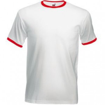 Купить Футболка "Ringer T", белый с красным_M, 100% х/б, 160 г/м2 