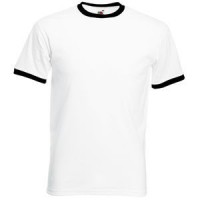 Футболка "Ringer T", белый с черным_2XL, 100% хлопок, 160 г/м2 