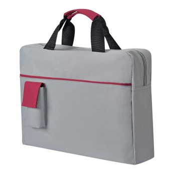 Купить Конференц-сумка "Sense"; серый с красным; 37х27x8 см; полиэстер; шелкография 
