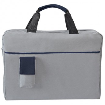 Купить Конференц-сумка "Sense"; серый с синим; 37х27x8 см; полиэстер; шелкография 