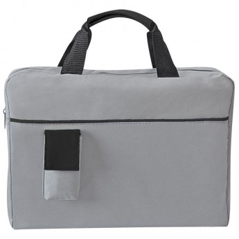 Купить Конференц-сумка "Sense"; серый с черным; 37х27x8 см; полиэстер; шелкография 