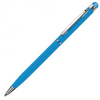 Купить TOUCHWRITER, ручка шариковая со стилусом для сенсорных экранов, голубой/хром, металл  