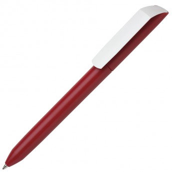 Купить Ручка шариковая FLOW PURE, красный корпус/белый клип, пластик