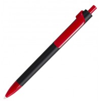 Ручка шариковая FORTE SOFT BLACK, черный/красный, пластик, покрытие soft touch