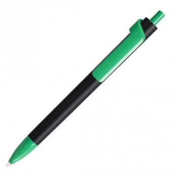 Купить Ручка шариковая FORTE SOFT BLACK, черный/зеленый, пластик, покрытие soft touch