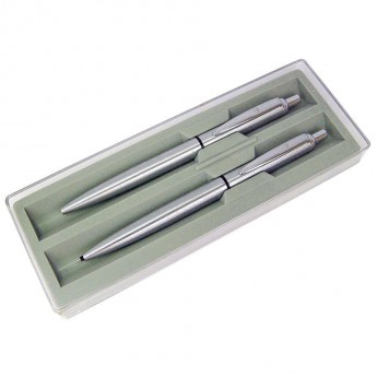 Купить MARATHON SET, набор: ручка шариковая и карандаш механический в футляре, хром, металл/пластик