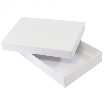 Купить Коробка подарочная,  белый, 16х24х4  см,  кашированный картон, тиснение, конструкция крышка-дно 
