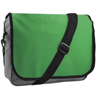 Купить Конференц-сумка "College"; серый с зеленым; 38х30х9,5 см; полиэстер; шелкография 