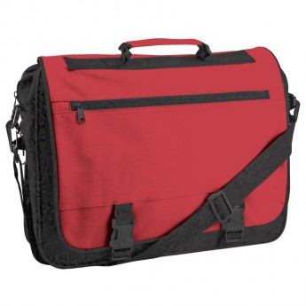 Купить Конференц-сумка "Expo"; черный с красным; 39х29х9 см; полиэстер; шелкография 