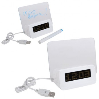 Купить USB-разветвитель с часами и полем для заметок,13,8х6,5х11,6см,пластик