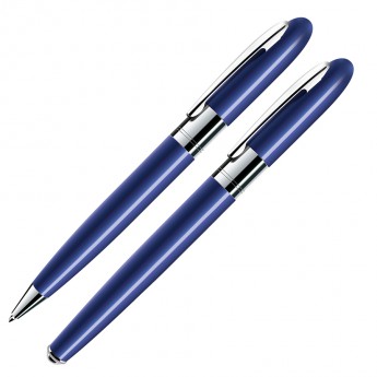 Купить MOONLIGHT, набор: ручка шариковая и ручка-роллер (без футляра), синий/хром, металл