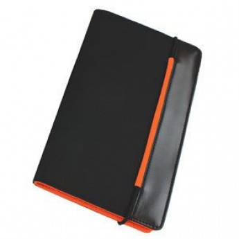 Купить Визитница "New Style" на резинке  (60 визиток) черный с оранжевым; 19,8х12х2 см; нейлон;  