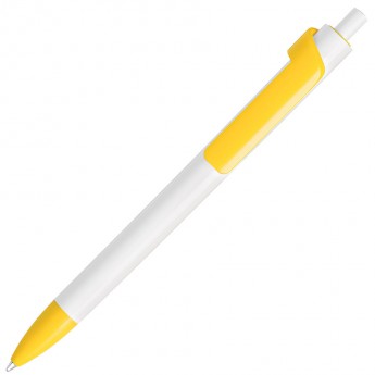 Купить FORTE, ручка шариковая, белый/желтый, пластик