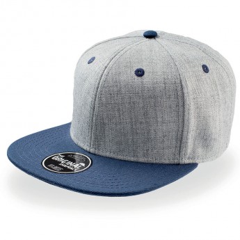 Бейсболка "FADER ", 6 клиньев, плоский козырек, застежка ПВХ; темно синий с серым; купол 85% акрил, , с логотипом 