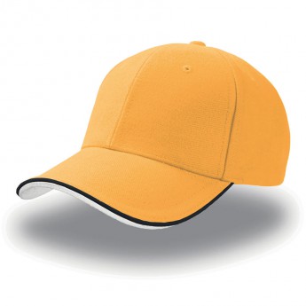 Бейсболка "PIPING SANDWICH", 6 клиньев,  застежка c металлической пряжкой;  желтый; 100% хлопок, тви, с логотипом 