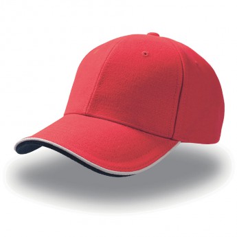 Бейсболка "PIPING SANDWICH",  красный; 100% хлопок, 320 г/м2, с логотипом 