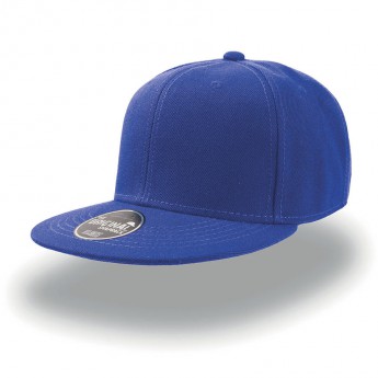 Бейсболка "SNAP BACK" 6 клиньев, плоский козырек, пластиковая застежка пвх, синий, 100% акрил, 400 г, с логотипом 