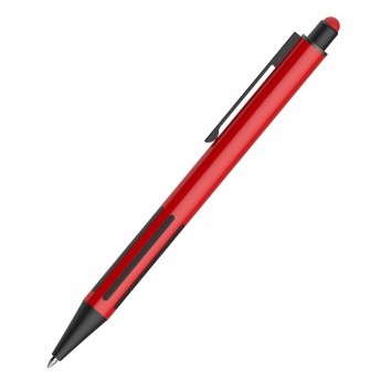 Купить IMPRESS TOUCH, ручка шариковая со стилусом, красный/черный, алюминий, пластик, прорезиненный грип