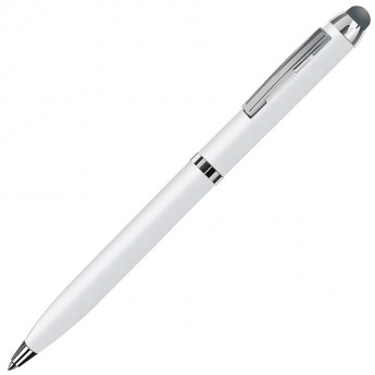 Купить CLICKER TOUCH, ручка шариковая со стилусом для сенсорных экранов, белый/хром, металл