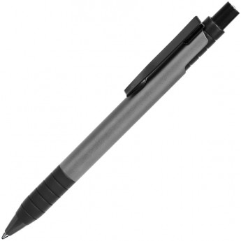 Купить TOWER, ручка шариковая с грипом, темно-серый/черный, металл/прорезиненная поверхность