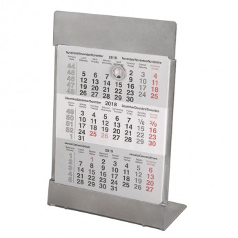 Купить Календарь настольный на 2 года; размер 18*11,5 см, цвет- серебро, сталь