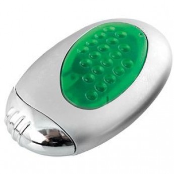 Купить Зажигалка "Классика" с подсветкой; серебристый с зеленым; 3,5х1,6х6 см; металл, пластик; лазерная гр 