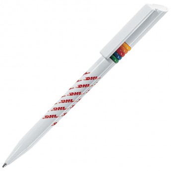 Купить GRIFFE ARCOBALENO, ручка шариковая, белый, разноцветные колечки, пластик