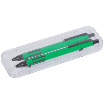 Купить FUTURE, набор ручка и карандаш в прозрачном футляре, зеленый, пластик