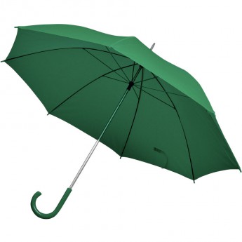 Купить Зонт-трость с пластиковой ручкой, механический; зеленый; D=103 см; нейлон; шелкография