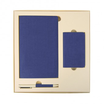Купить Набор подарочный PROVENCE; универсальное зарядное устройство(4000мАh), блокнот и ручка; синий 