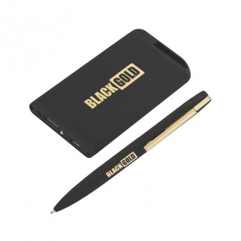 Купить Набор ручка + зарядное устройство 4000 mAh в футляре, покрытие soft touch