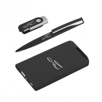 Купить Набор ручка + флеш-карта 8Гб + зарядное устройство 4000 mAh, soft touch